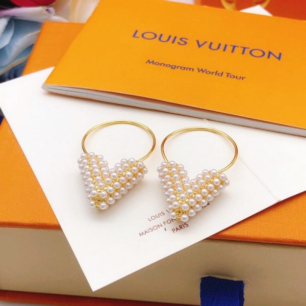 18K Louis Essential V Perle Hoop Earrings - 图片 5
