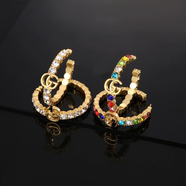 18K Double G Circle Earrings - 图片 3