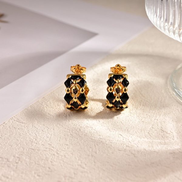 18K Louis Leather Earrings - 图片 3