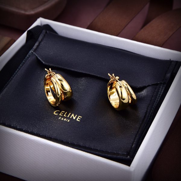 18K Triomphe Formes Abstraites Hoops Earrings - 图片 3