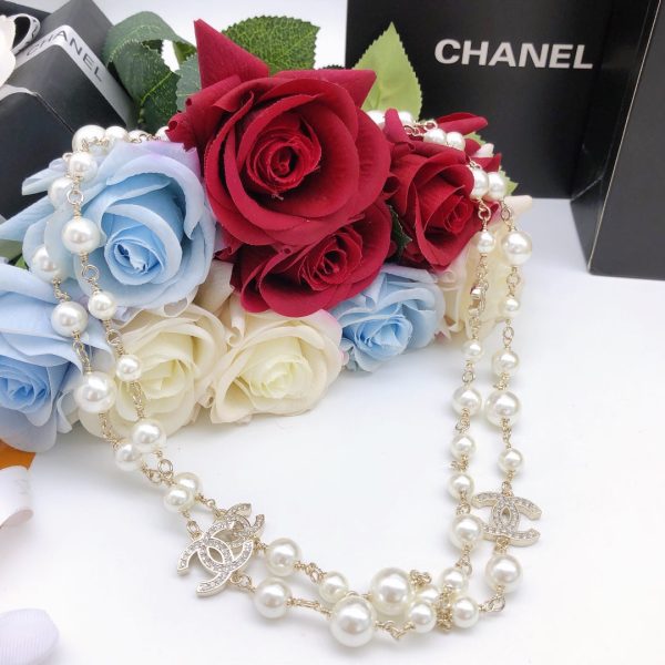 18K CC Long Pearls Necklace - 图片 3