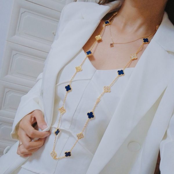 18K Vintage Alhambra 20 Motifs Long Necklace - Image 3
