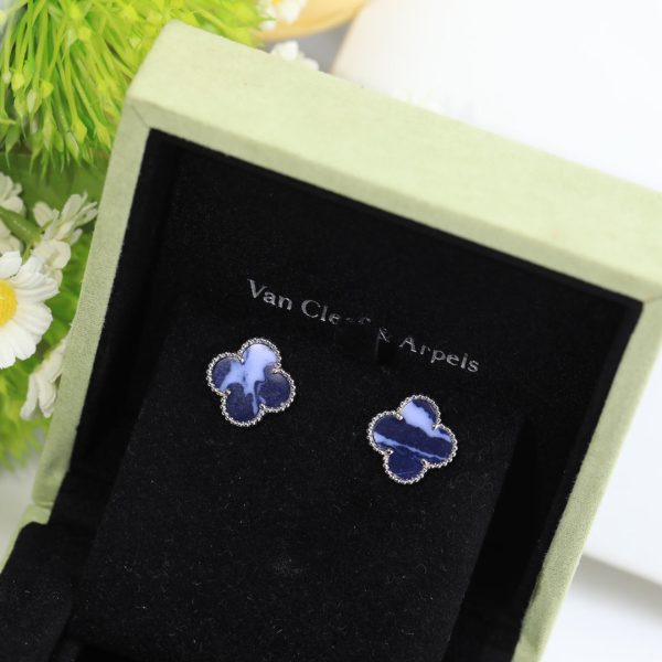 18K Vintage Alhambra Blue Earrings - 图片 4