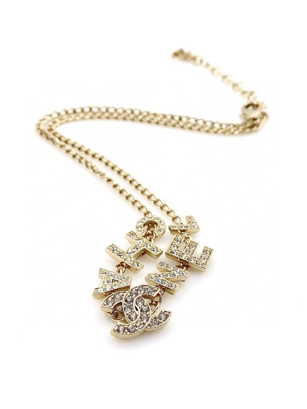 18K CC Script Diamonds Necklace - 图片 2