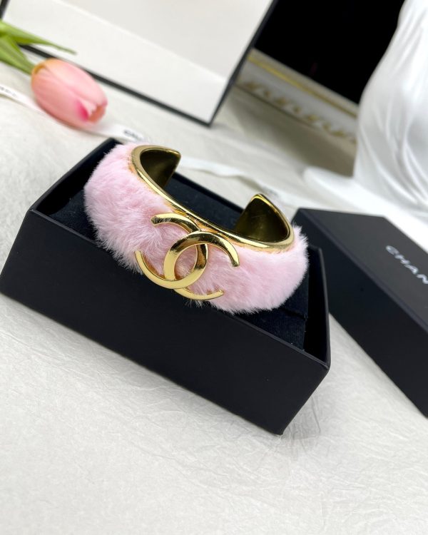 18K CC Pink Open Cuff Bracelet - Image 3