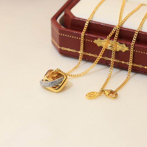 18K Trinity Cushion Diamond Necklace - 图片 6