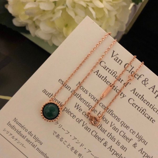 18K Perlée couleurs Malachite Necklace - 图片 8