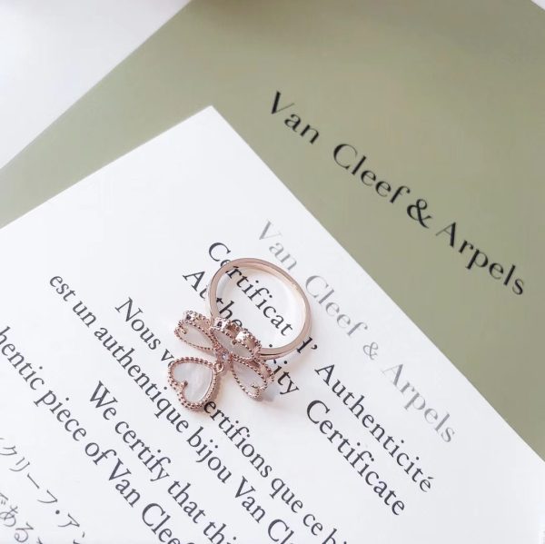 18K Sweet Alhambra Effeuillage Pearls Ring - 图片 8