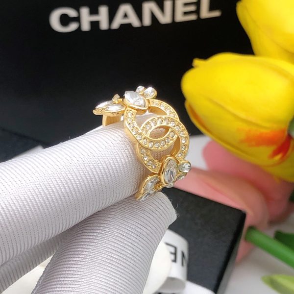 18K CC Flower Crystals Ring - 图片 5