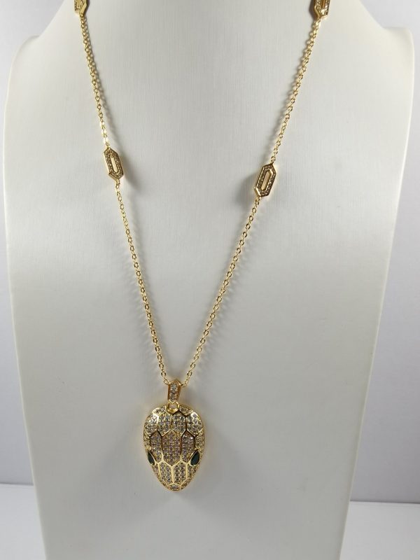 18K BV Serpenti Emerald Necklace - 图片 6