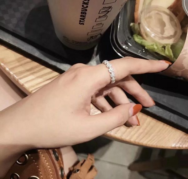 18K Fleurette Wedding Diamond Ring - 图片 3