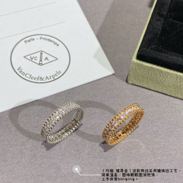 18K White Gold Perlée Diamonds Ring - 图片 10
