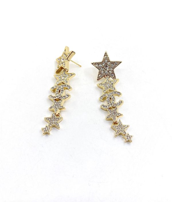 18K CC Star Diamonds Pendant Earrings - 图片 3