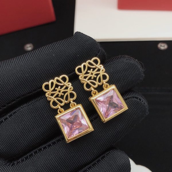 18K Anagram Crystal Earrings - Image 5