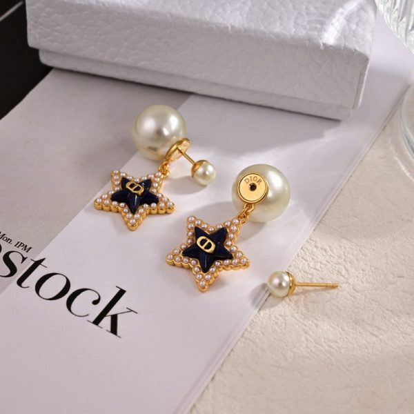 18K CD Tribales Star Pearl Earrings - 图片 3