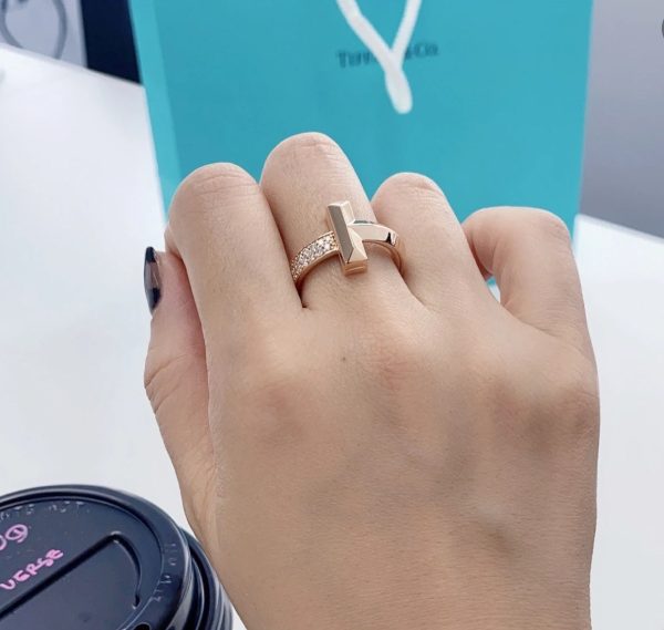 18K T Narrow Pavé Ring - 图片 5