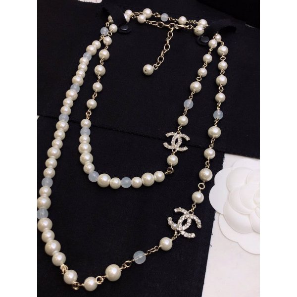 18K CC Long Pearl Necklace - 图片 4