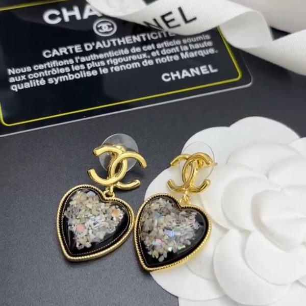 18K CC Multi-Color Crystals Heart Earrings - 图片 6