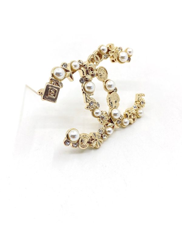 18K CC Pearls Brooch - Image 3
