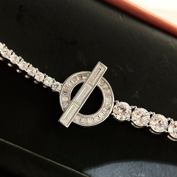 18K Finesse Link Diamond H Bracelet - 图片 4