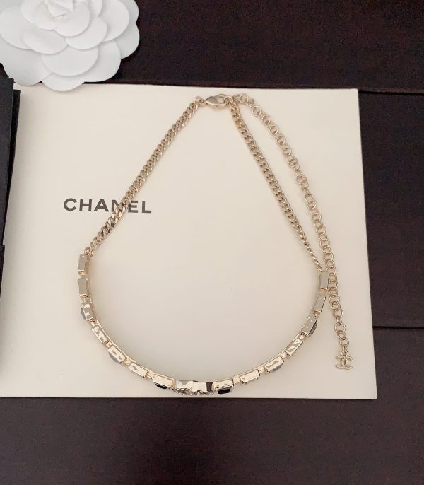 18K CC Gray Crystals Necklace - 图片 3