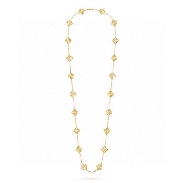 18K Vintage Alhambra 20 Motifs Long Necklace - 图片 5