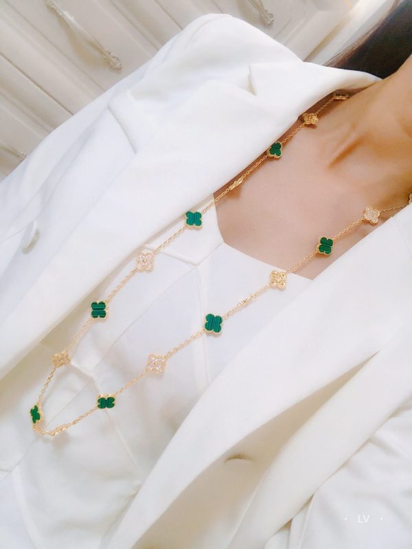 18K Vintage Alhambra 20 Motifs Long Clover Necklace - Image 5