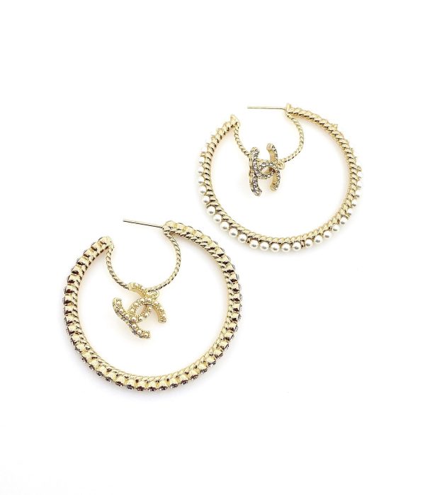 18K CC Circle Earrings - 图片 3