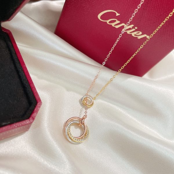 18K Trinity Diamonds Necklace - 图片 4