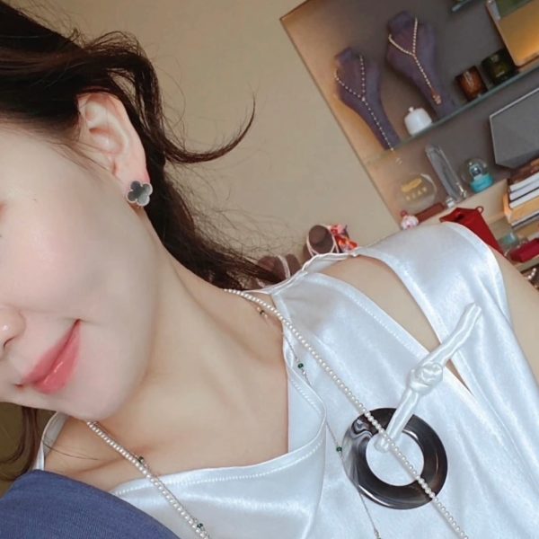 18K Vintage Alhambra Grey Earrings - 图片 3