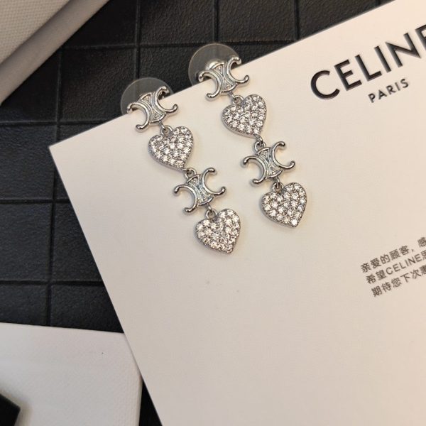 18K Triomphe Heart Pendant Earrings - Image 3