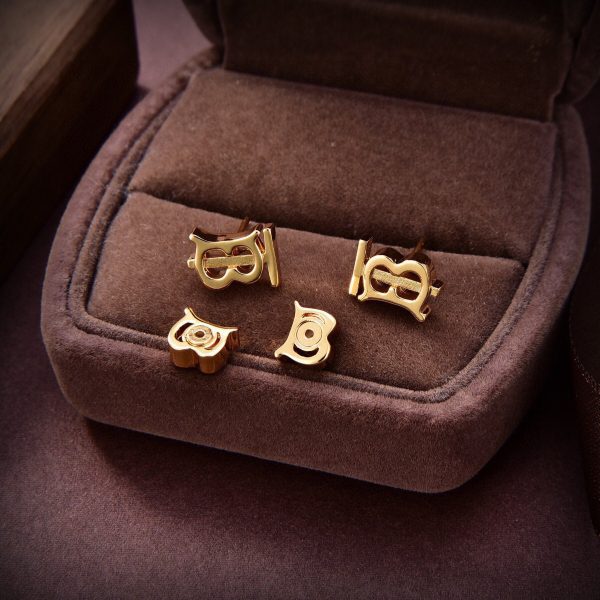 18K BB Logo Earrings - 图片 4