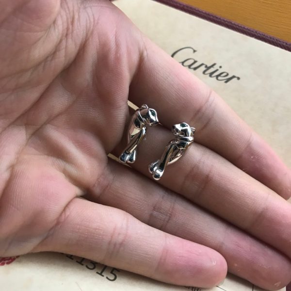 18K Tsavorite Garnet Panther Earrings - 图片 4
