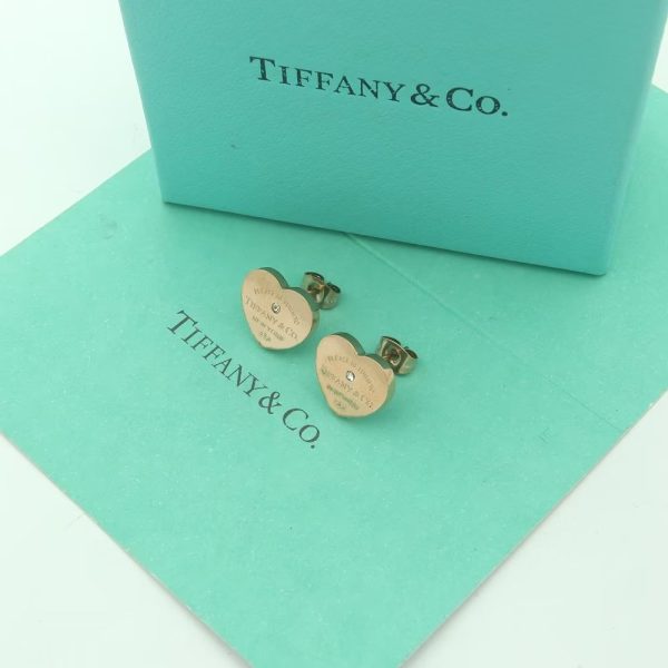 18K Return to Tiffany Heart Tag Stud Earrings - 图片 2