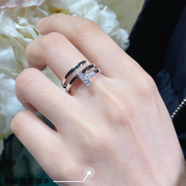 18K T Diamond Square Ring - 图片 7