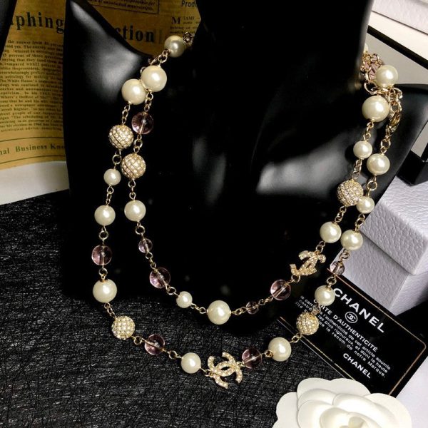 18K CC Black Pearl Diamond Necklace - Image 3