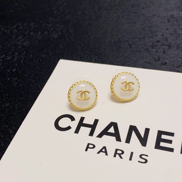 18K CC Pearl Vintage Earrings - 图片 5