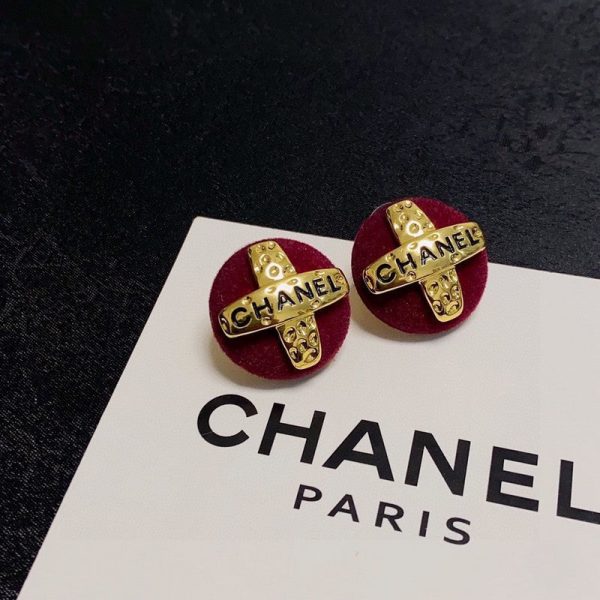18K CC Red Yellow Gold Earrings - 图片 5