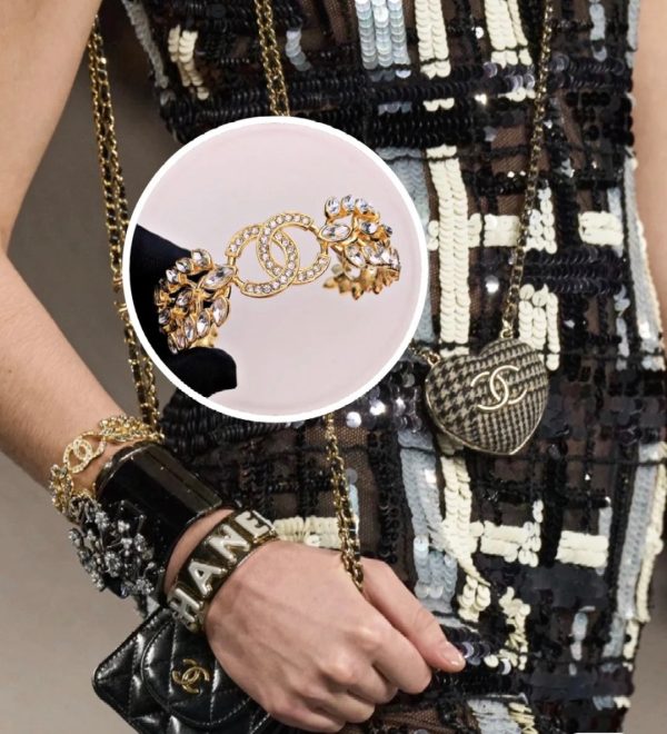 18K CC Crystals Open Cuff Bracelet - Image 7