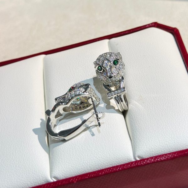 18K Panthère De Diamond Earrings - 图片 5