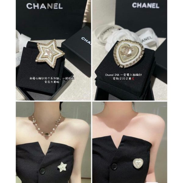 18K CC Star Pearl Brooch - 图片 3