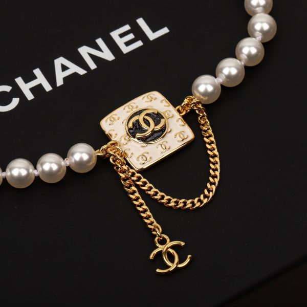 18K CC Pearls Choker Necklace - 图片 3