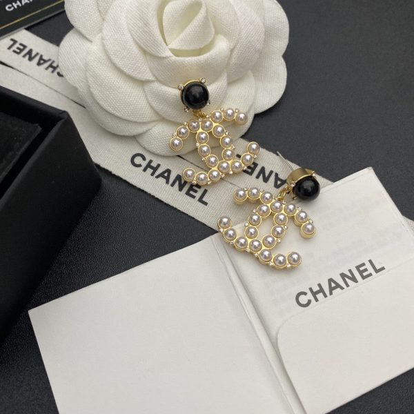 18K Pearl CC Pendant Earrings - 图片 4