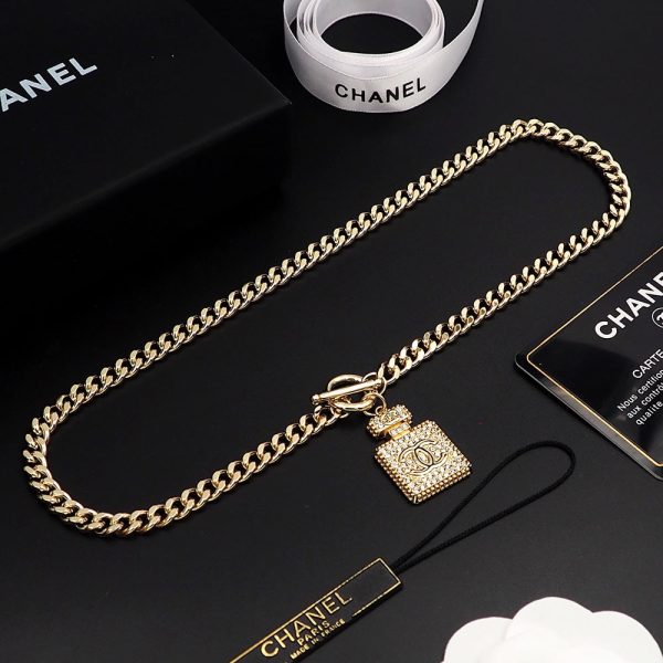 18K CC Diamond Perfume Bottle Pendant Necklace - 图片 4