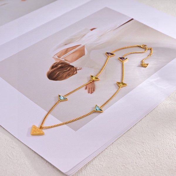 18K Pra Eternal Gold Semi-Precious Stones Necklace - 图片 5