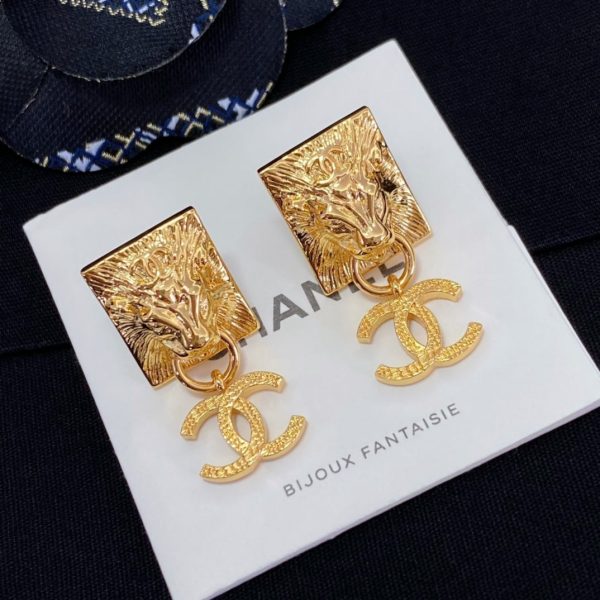 18K CC Lion Sharp Earrings - 图片 3
