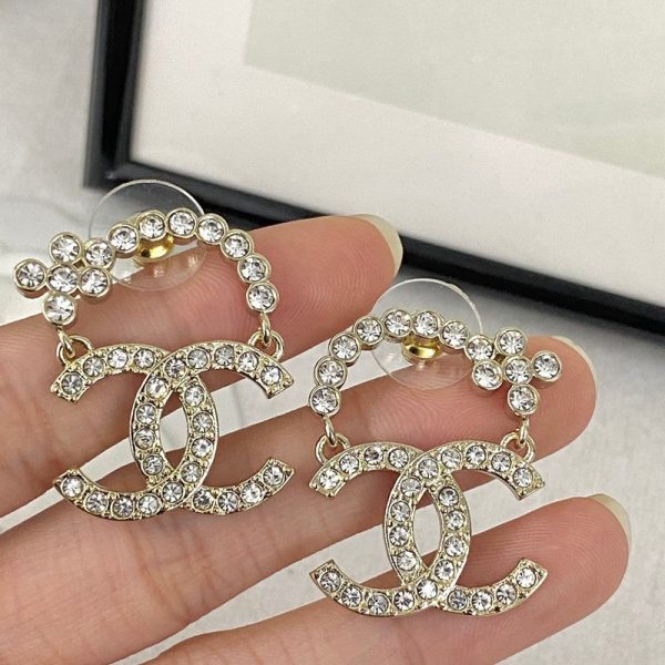 18K CC Diamond Earrings - 图片 2