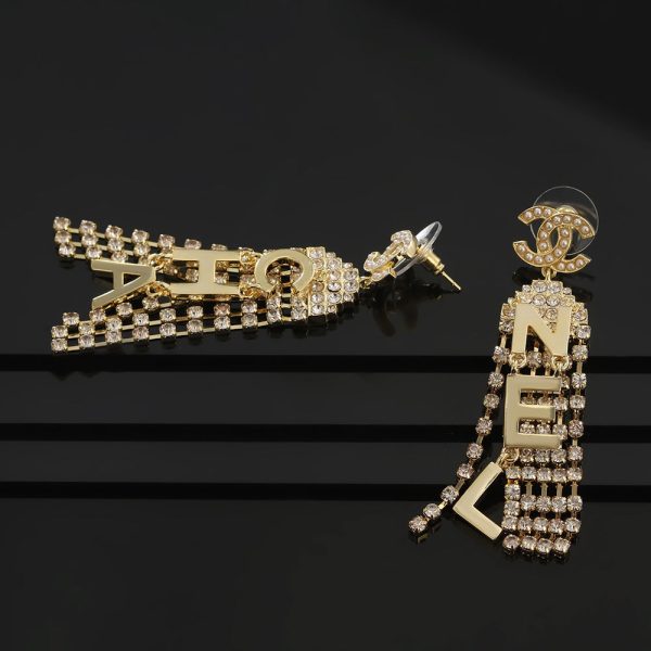 18K CC Letter Earrings - 图片 6