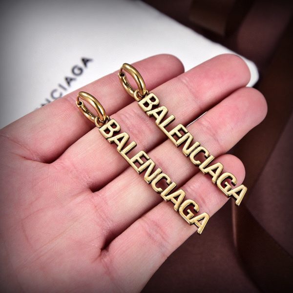 18K BB Typo Mirror Hoop Earrings - 图片 4