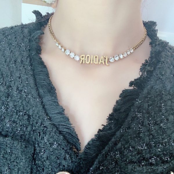 18K CD J'adior Crystal Choker Necklace - 图片 2